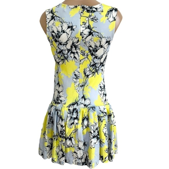 TORN BY RONNY KOBO BRADY FLORAL YELLOW MINI FIT FLARE DROP WAIST DRESS SZ S - Picture 12 of 14